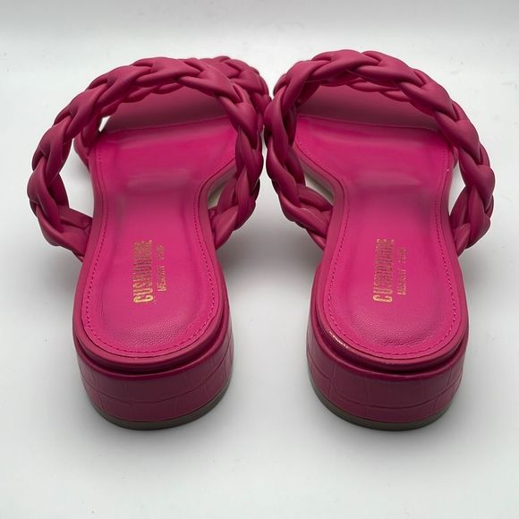CUSHIONAIRE Women's two band braided low block heel slide sandal 8.5 - Picture 4 of 5